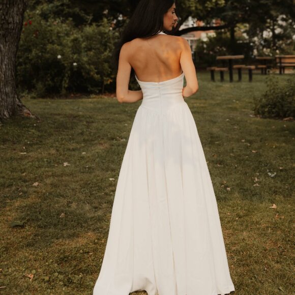 HEIRESS BEVERLY HILLS - White - Halter contour flowy maxi dress - XXS - Picture 7 of 7